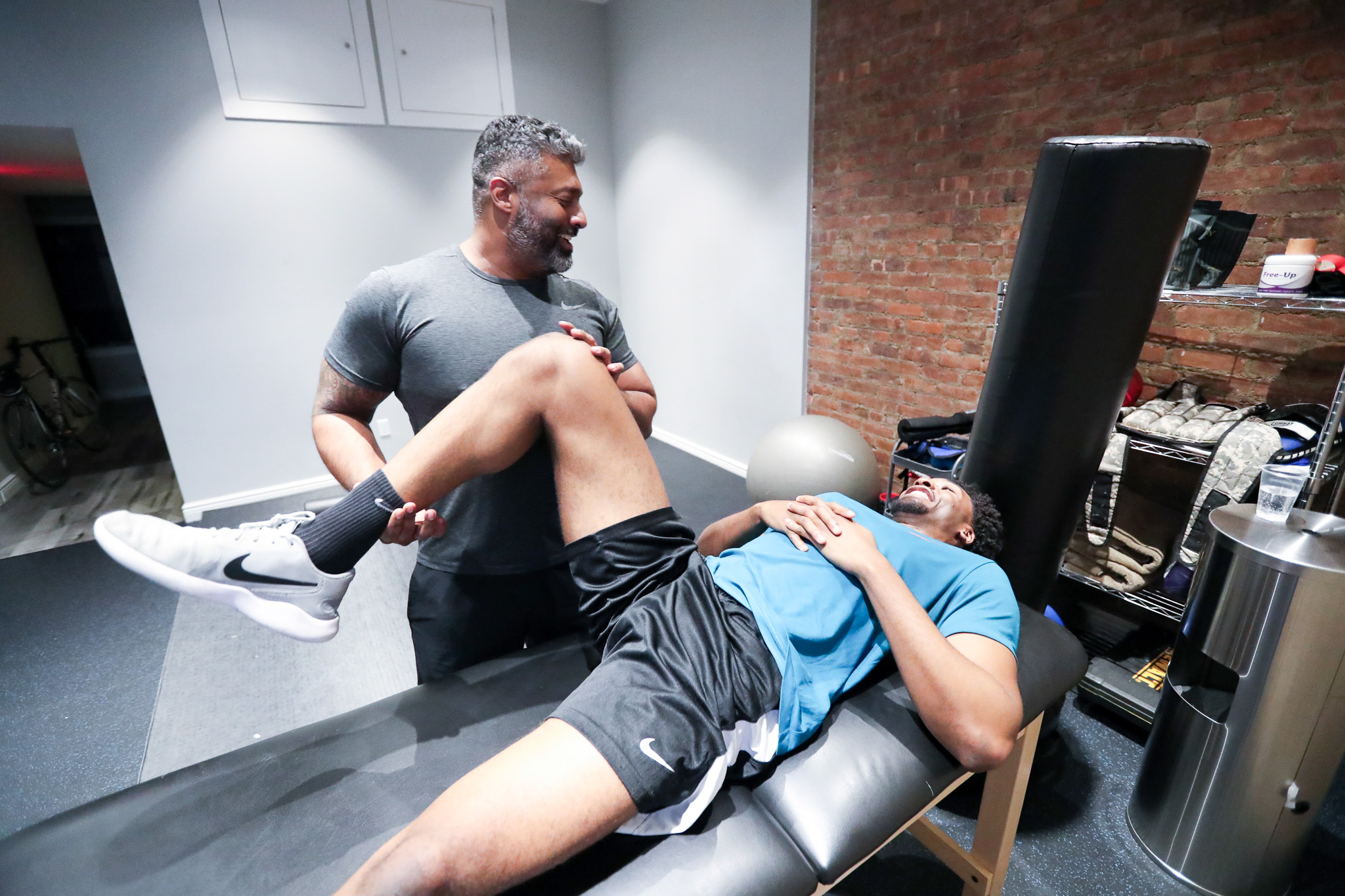 Athletes training in the Midtown Manhattan performance space